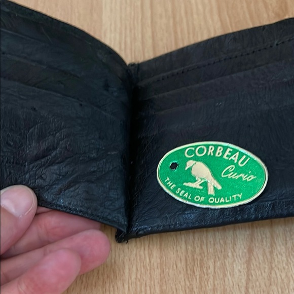 Black full ostrich men’s Leather Wallet